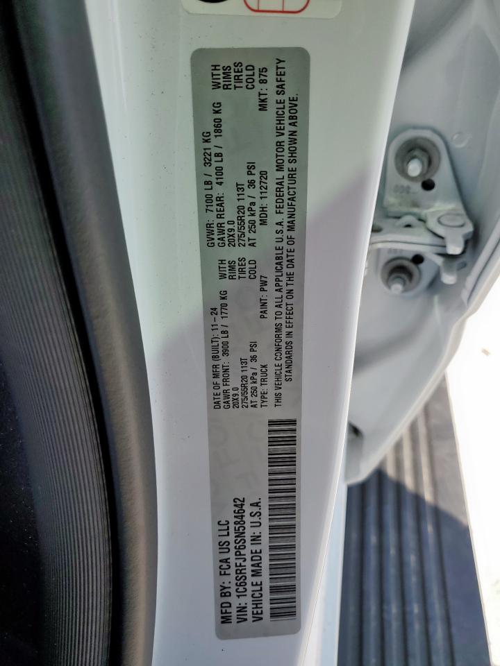 2025 Ram 1500 Laramie VIN: 1C6SRFJP6SN584642 Lot: 81087965