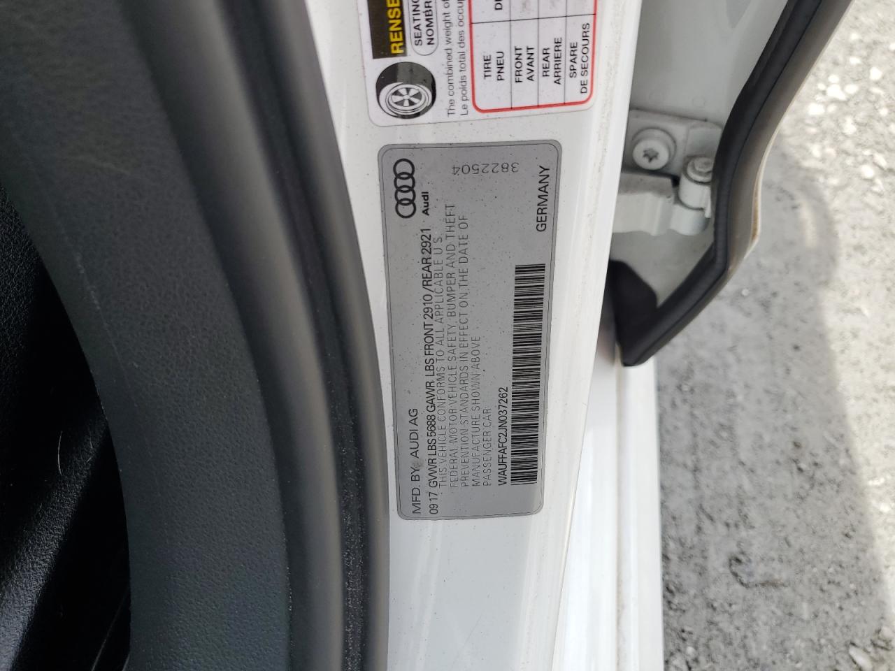 2018 Audi S6 Premium Plus VIN: WAUFFAFC2JN037262 Lot: 81480845