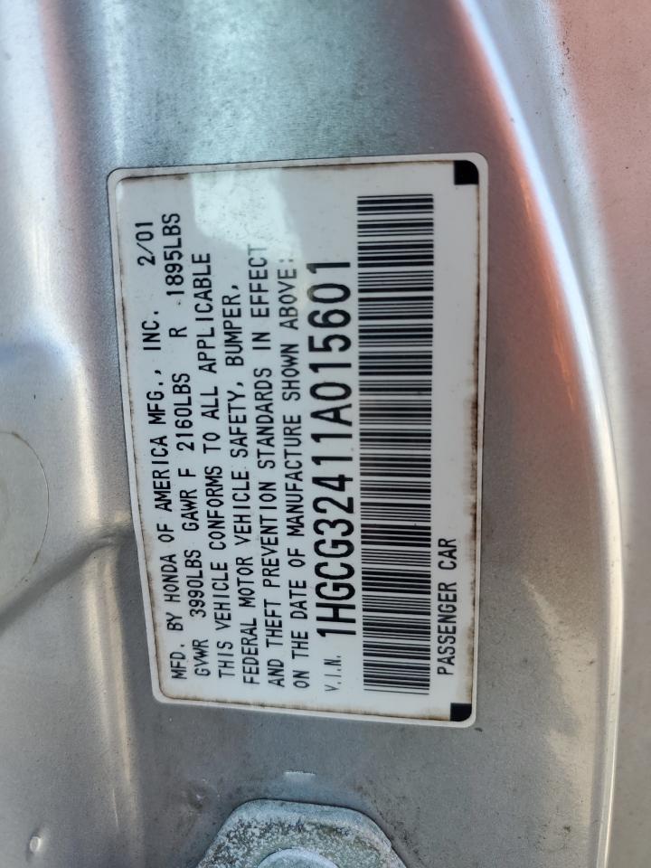 2001 Honda Accord Lx VIN: 1HGCG32411A015601 Lot: 81410195