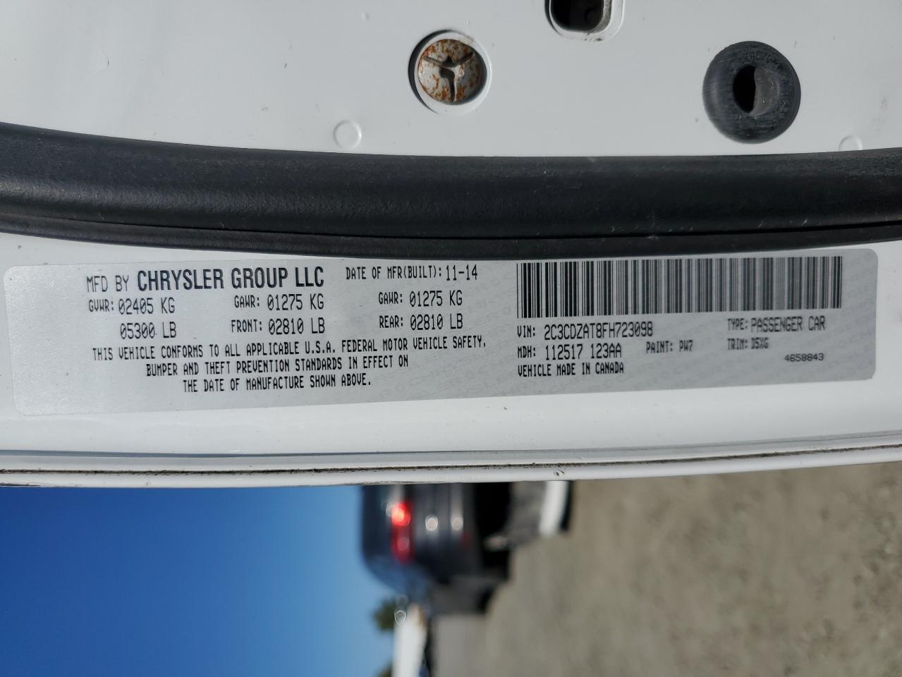 2015 Dodge Challenger Sxt VIN: 2C3CDZAT8FH723098 Lot: 80487215