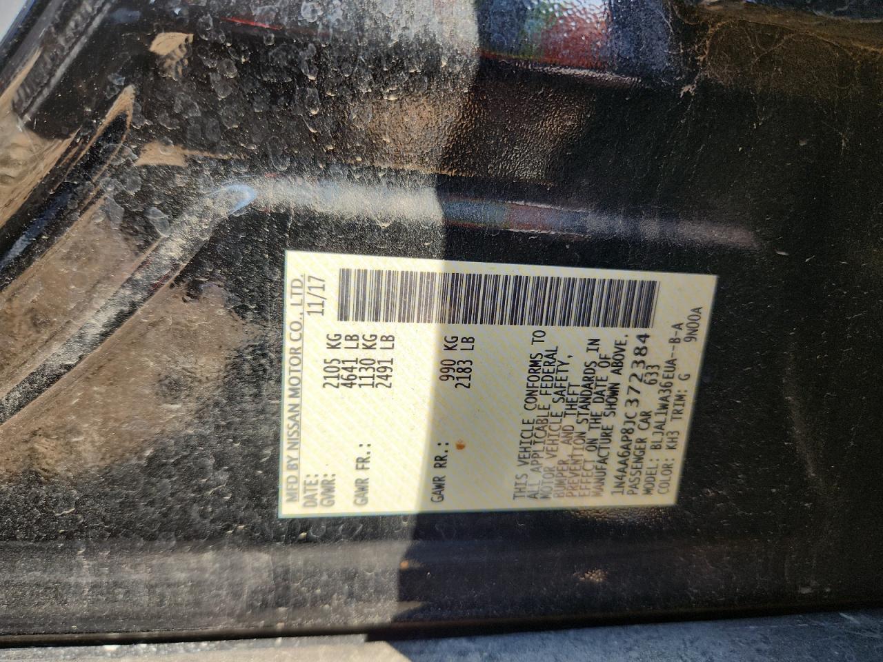 2018 Nissan Maxima 3.5S VIN: 1N4AA6AP8JC372384 Lot: 80881755