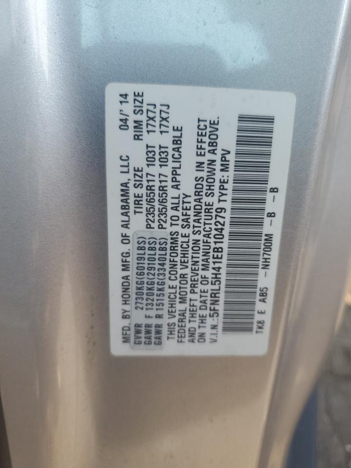 2014 Honda Odyssey Ex VIN: 5FNRL5H41EB104279 Lot: 80494775