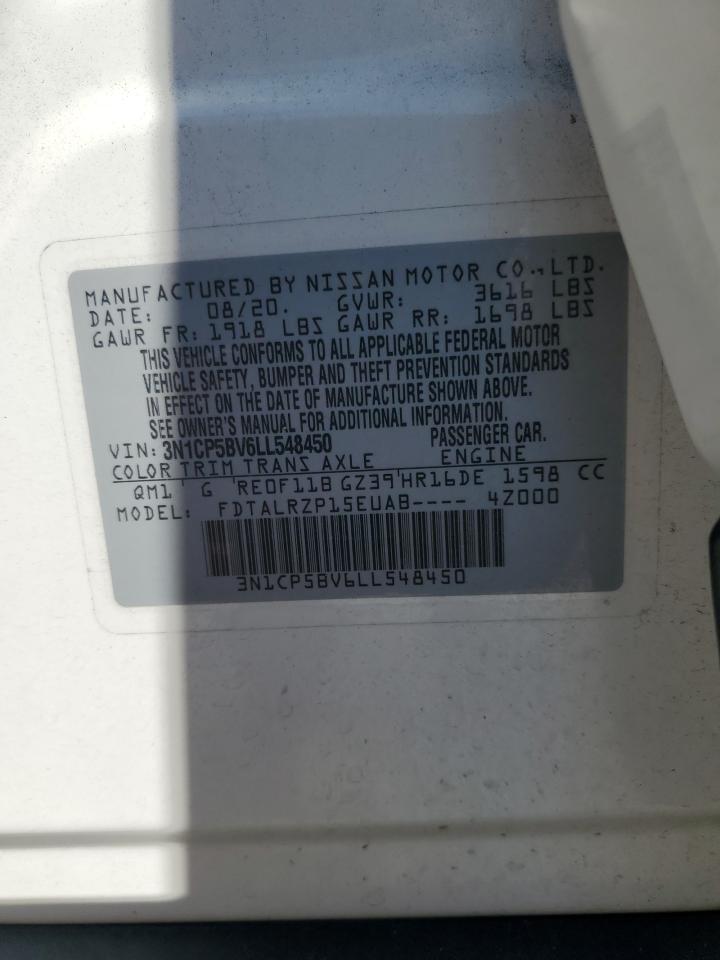 2020 Nissan Kicks S VIN: 3N1CP5BV6LL548450 Lot: 80340785