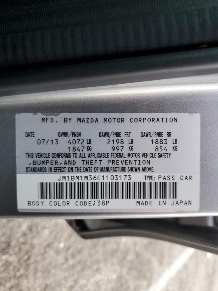 2014 Mazda 3 Grand Touring VIN: JM1BM1M36E1103173 Lot: 71919795