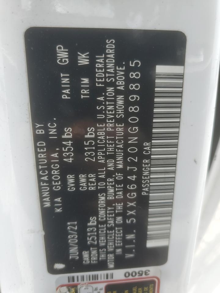 2022 Kia K5 Gt Line VIN: 5XXG64J20NG089885 Lot: 80035615