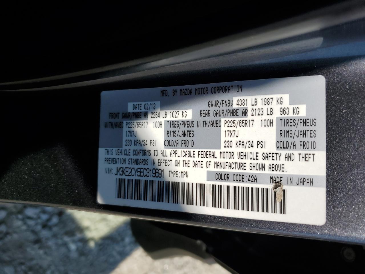 2014 Mazda Cx-5 Touring VIN: JM3KE2CY5E0319691 Lot: 80400885