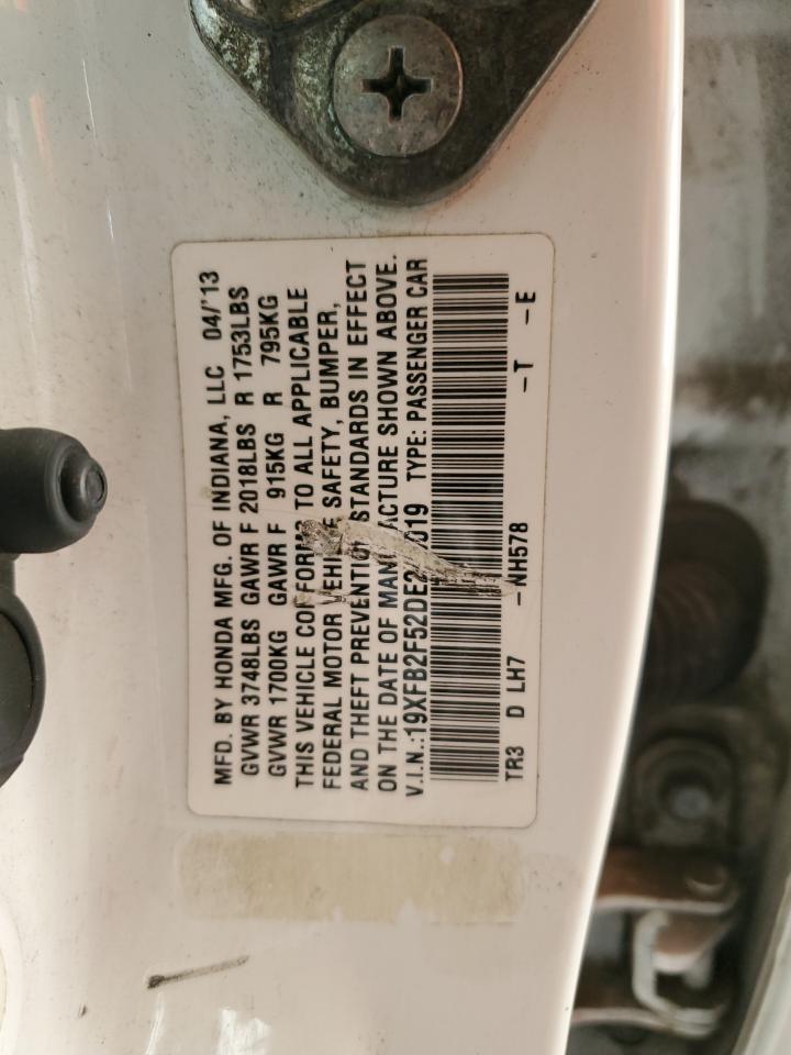 2013 Honda Civic Lx VIN: 19XFB2F52DE240019 Lot: 81825925