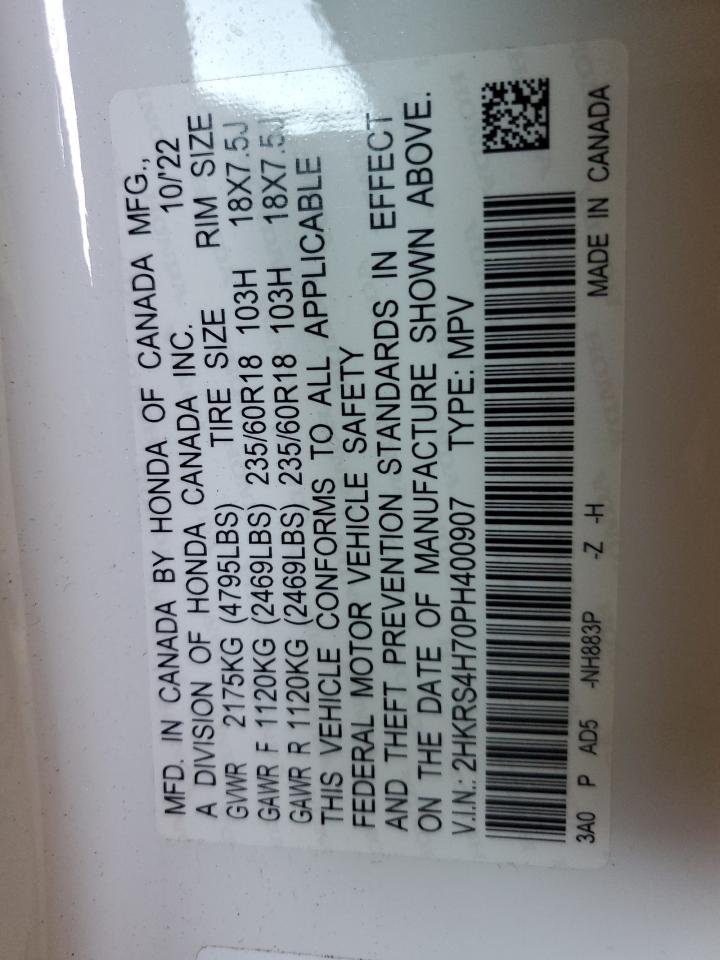 2023 Honda Cr-V Exl VIN: 2HKRS4H70PH400907 Lot: 84643915