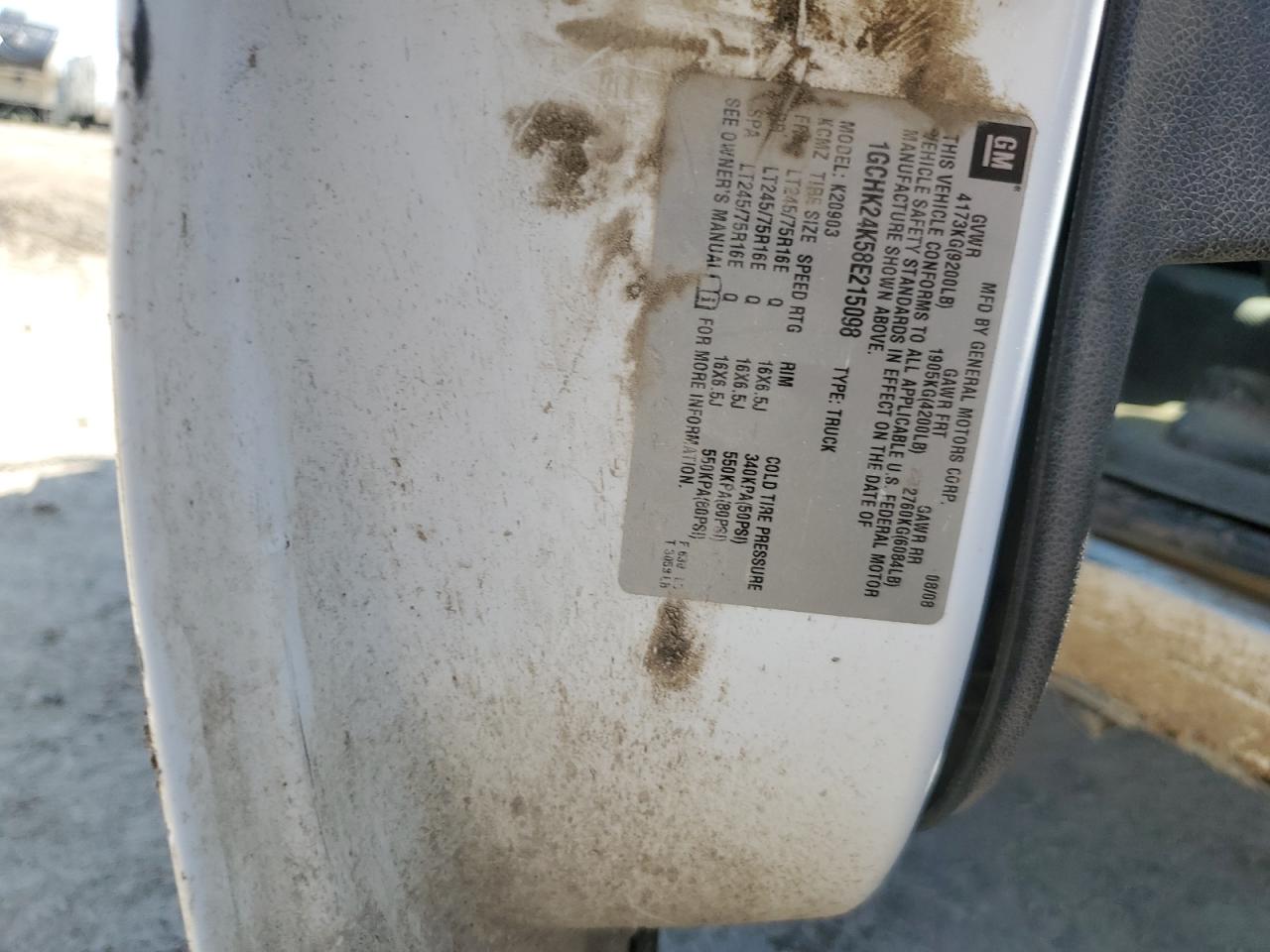 2008 Chevrolet Silverado K2500 Heavy Duty VIN: 1GCHK24K58E215098 Lot: 80531175