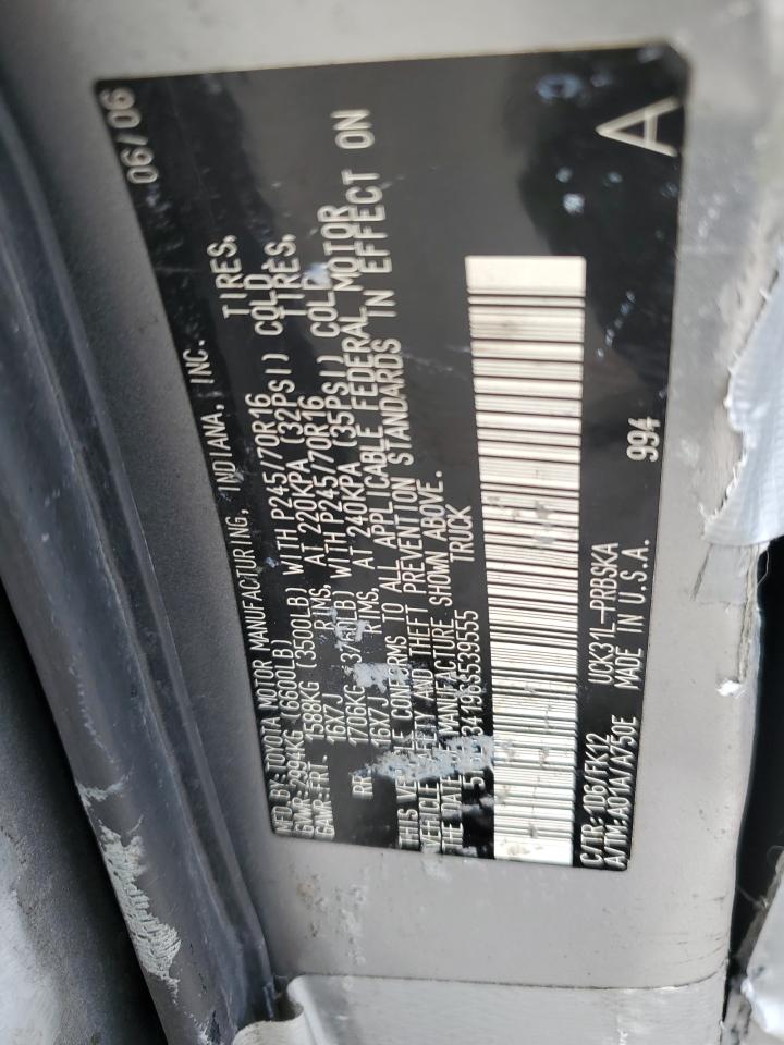 2006 Toyota Tundra Double Cab Sr5 VIN: 5TBET34196S539555 Lot: 81733025