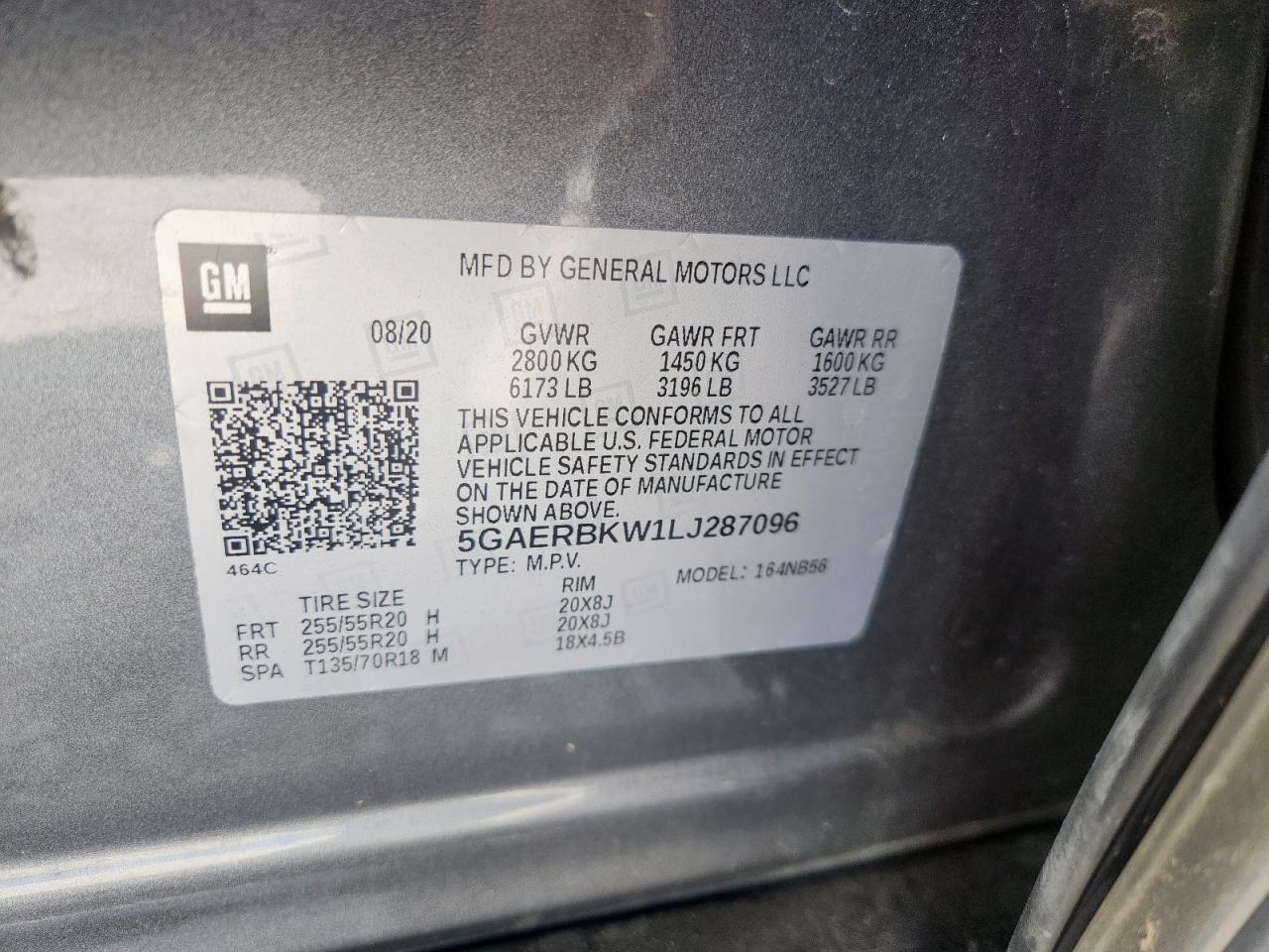 2020 Buick Enclave Essence VIN: 5GAERBKW1LJ287096 Lot: 81124935