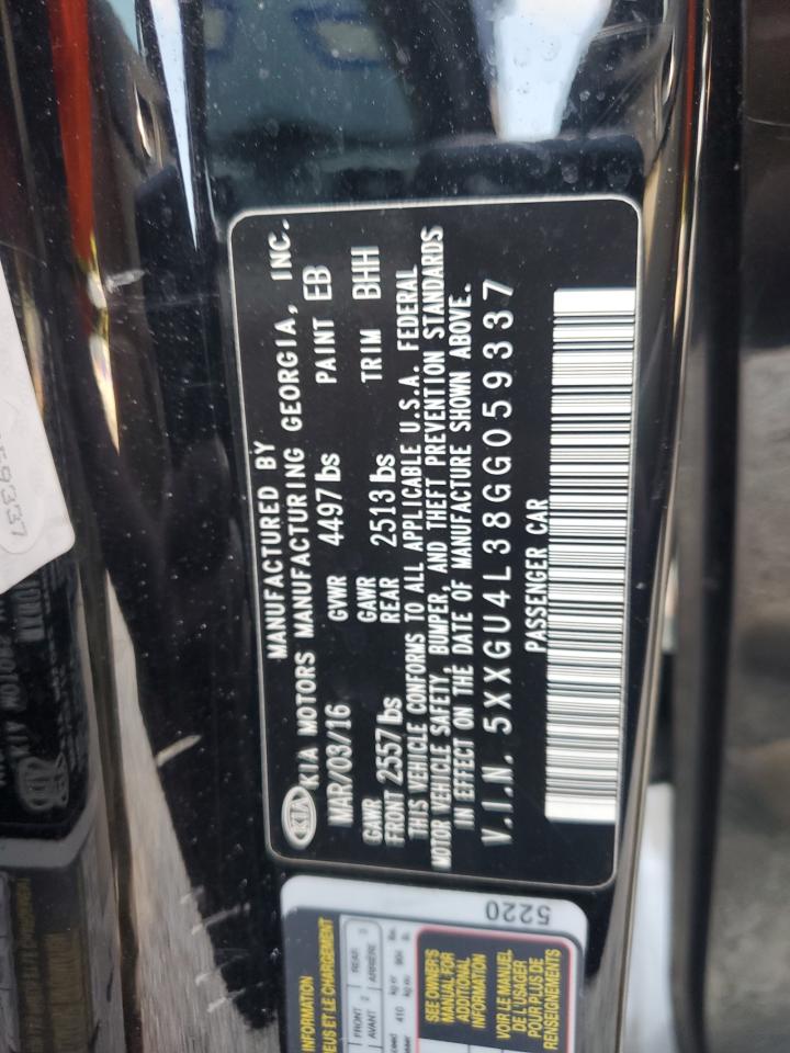 2016 Kia Optima Ex VIN: 5XXGU4L38GG059337 Lot: 81596585