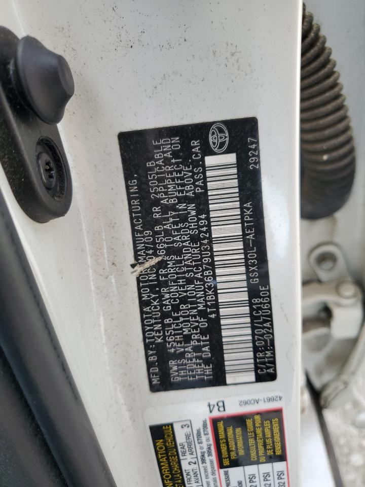 2009 Toyota Avalon Xl VIN: 4T1BK36B79U342494 Lot: 81200155