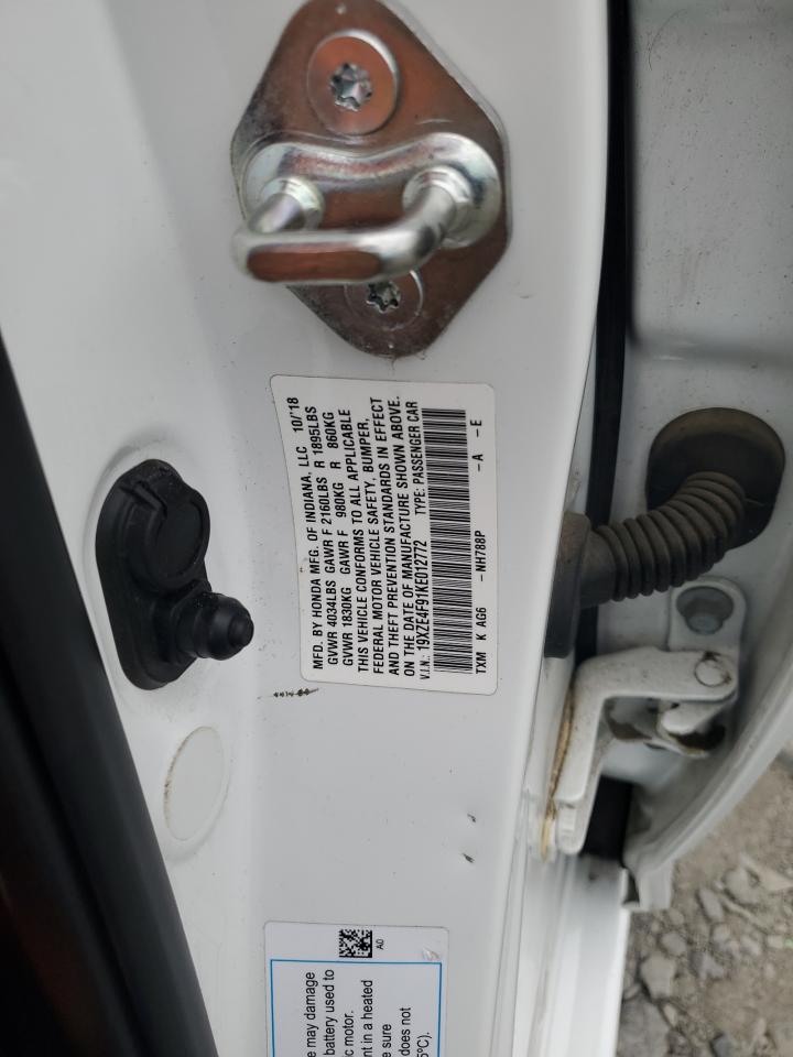 2019 Honda Insight Touring VIN: 19XZE4F91KE012772 Lot: 82107145