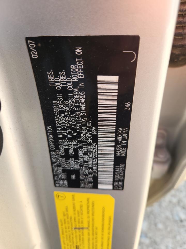 2007 Lexus Rx 400H VIN: JTJHW31U572025329 Lot: 80915525