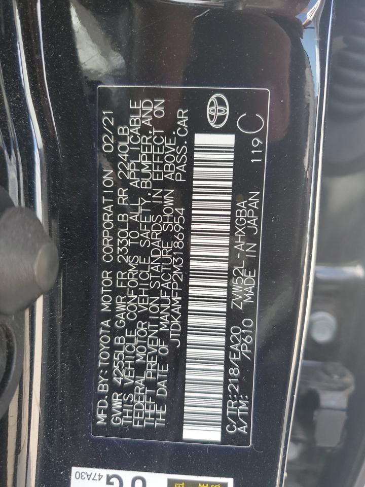 2021 Toyota Prius Prime Le VIN: JTDKAMFP2M3186954 Lot: 71192315