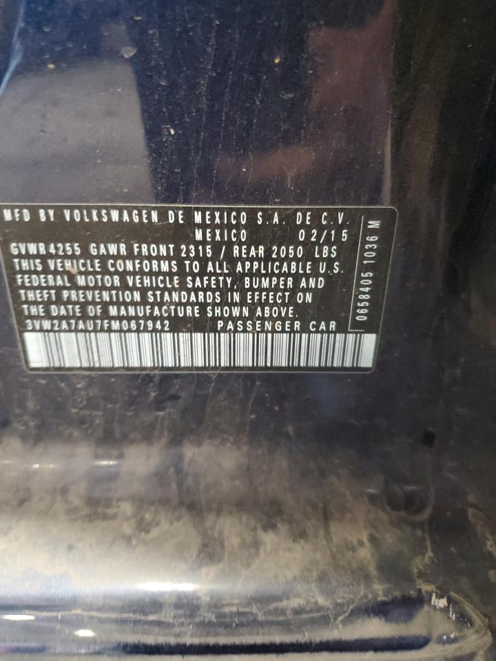 2015 Volkswagen Golf Tdi VIN: 3VW2A7AU7FM067942 Lot: 84437345