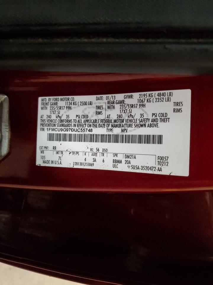 2013 Ford Escape Se VIN: 1FMCU9G97DUC55748 Lot: 81204405