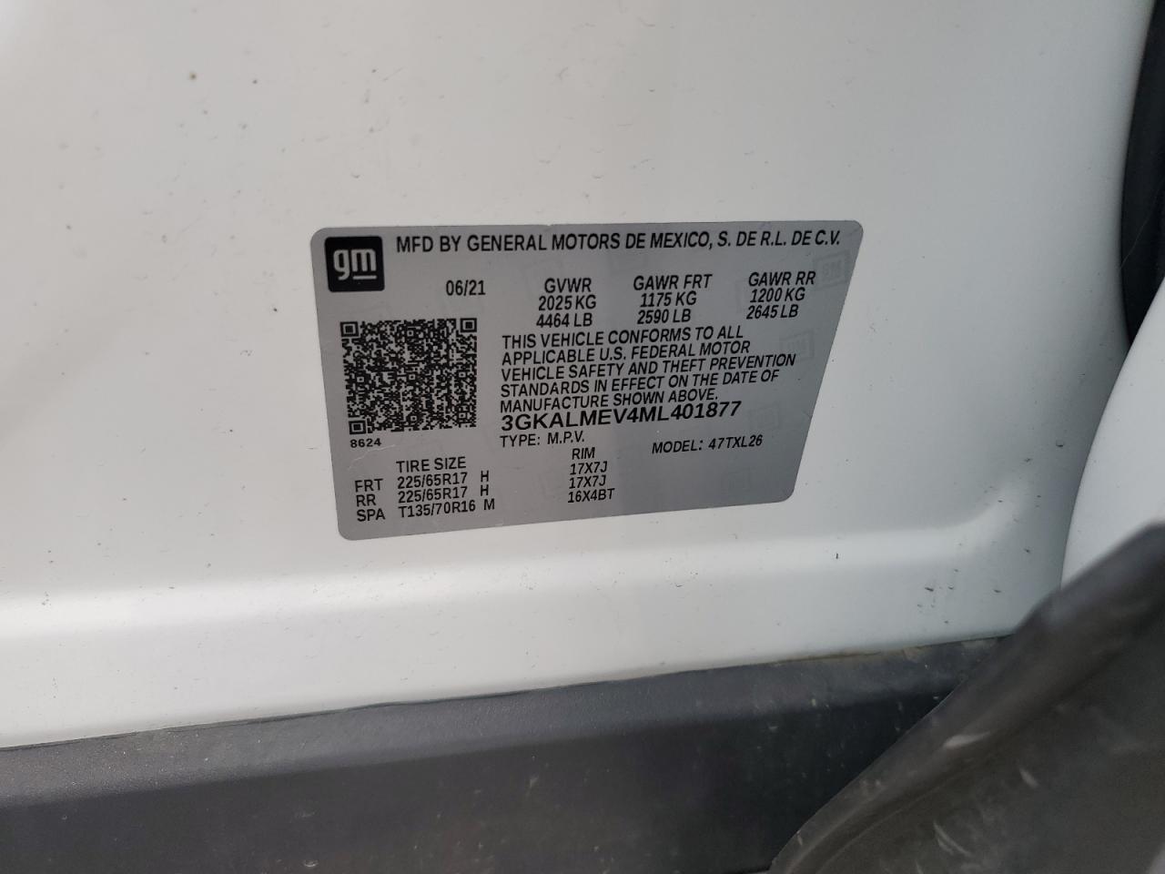 2021 GMC Terrain Sle VIN: 3GKALMEV4ML401877 Lot: 80579075