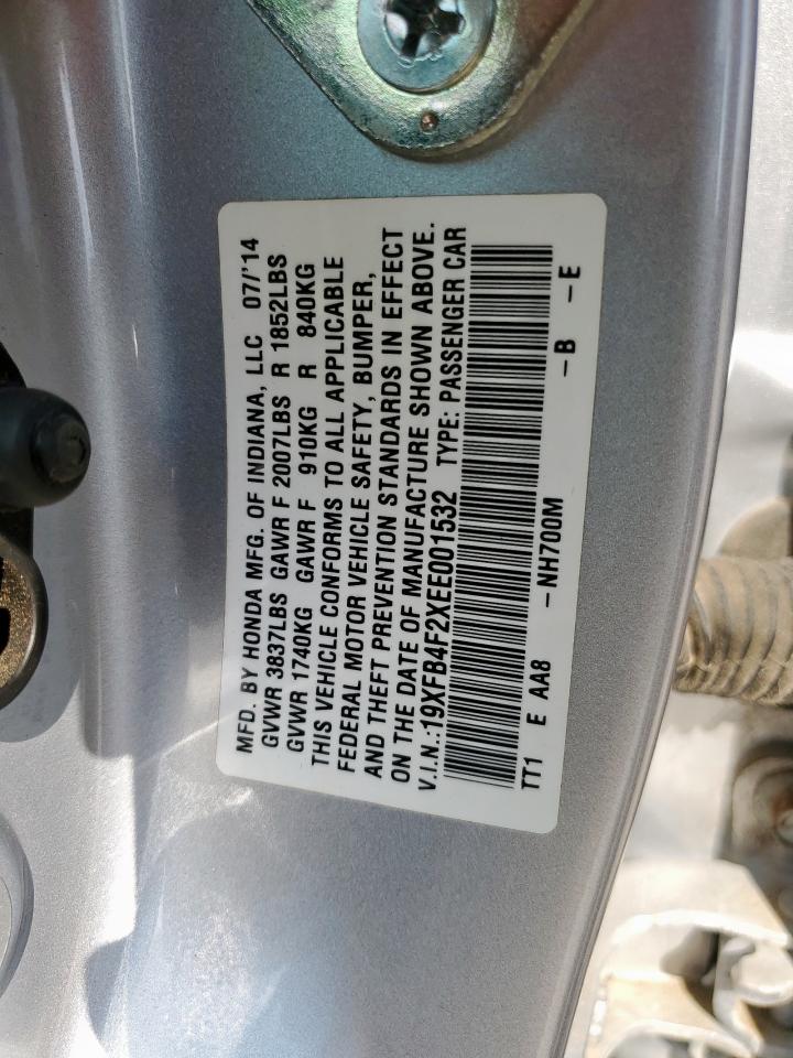 2014 Honda Civic Hybrid VIN: 19XFB4F2XEE001532 Lot: 81511975