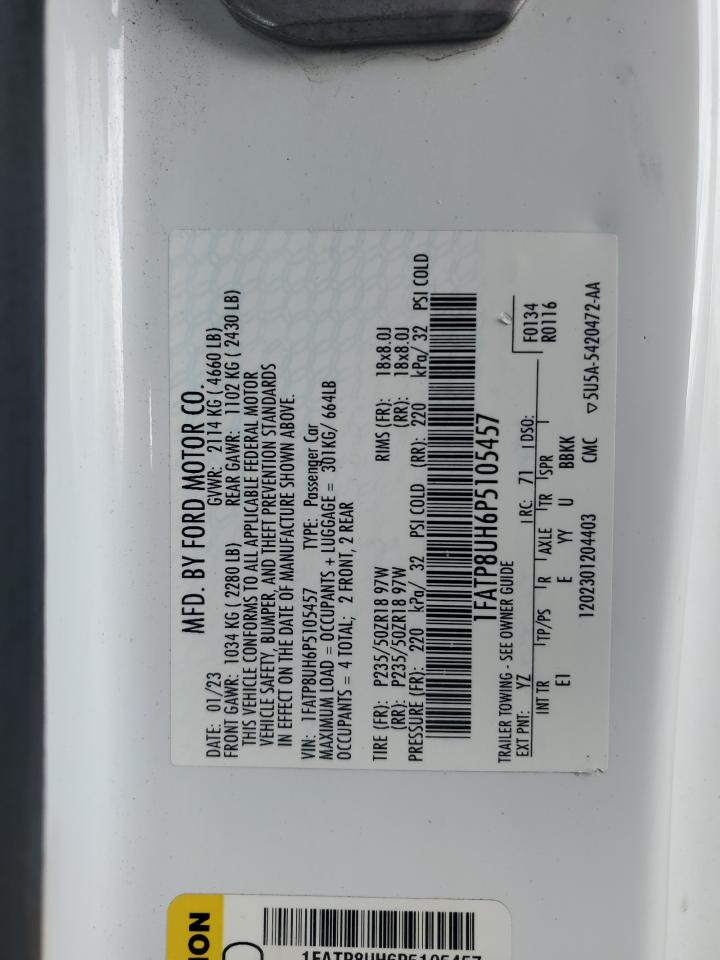 2023 Ford Mustang VIN: 1FATP8UH6P5105457 Lot: 84483175