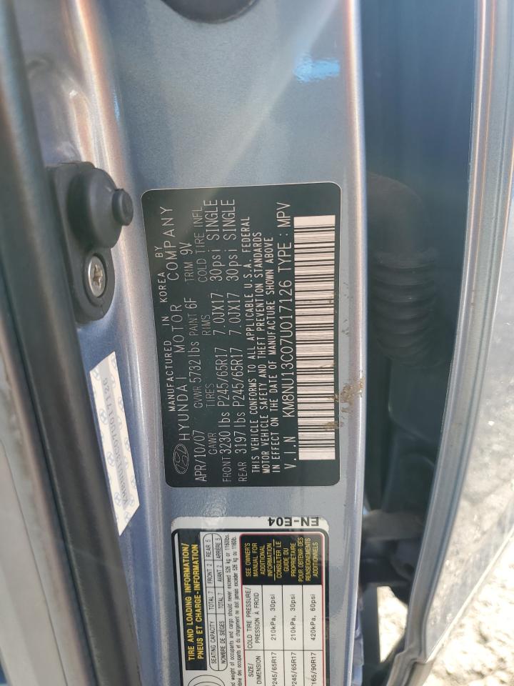 2007 Hyundai Veracruz Gls VIN: KM8NU13C07U017126 Lot: 81261625