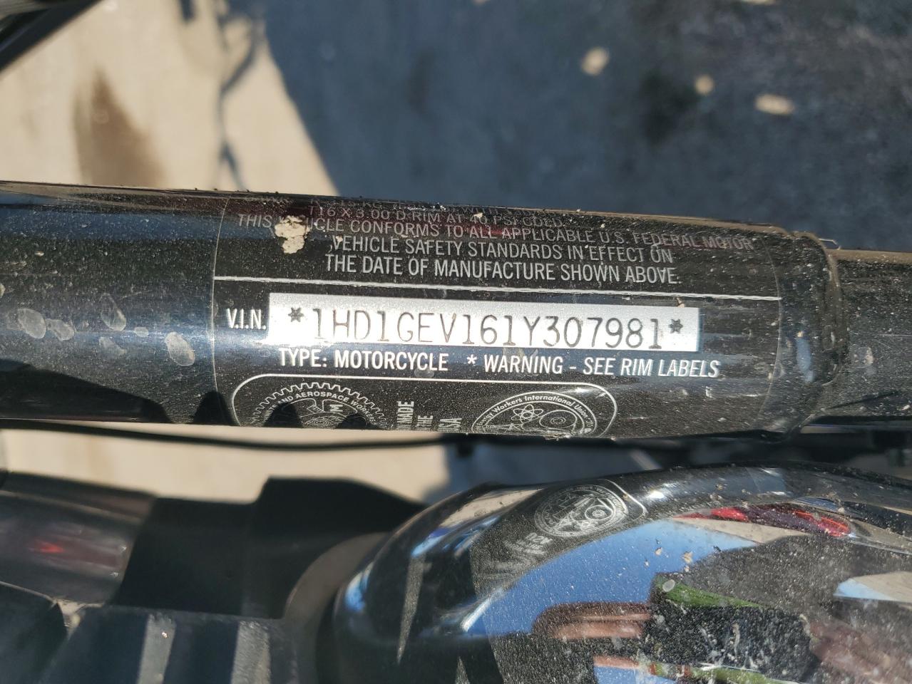 2001 Harley-Davidson Fxdwg VIN: 1HD1GEV161Y307981 Lot: 80610855
