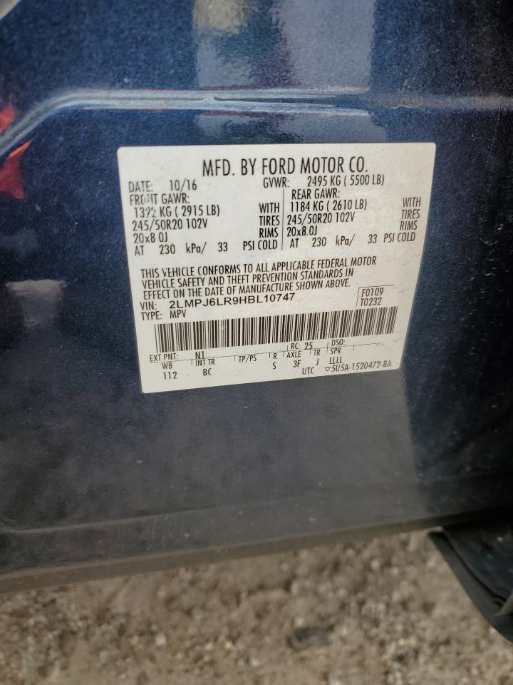 2017 Lincoln Mkx Reserve VIN: 2LMPJ6LR9HBL10747 Lot: 71106055