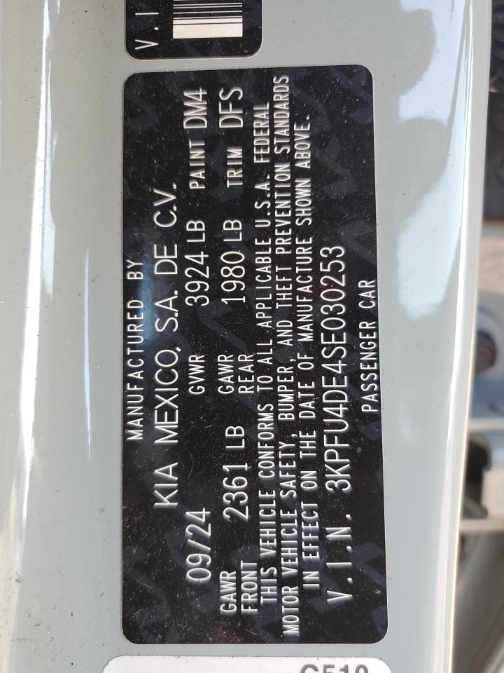 2025 Kia K4 Ex VIN: 3KPFU4DE4SE030253 Lot: 71690135