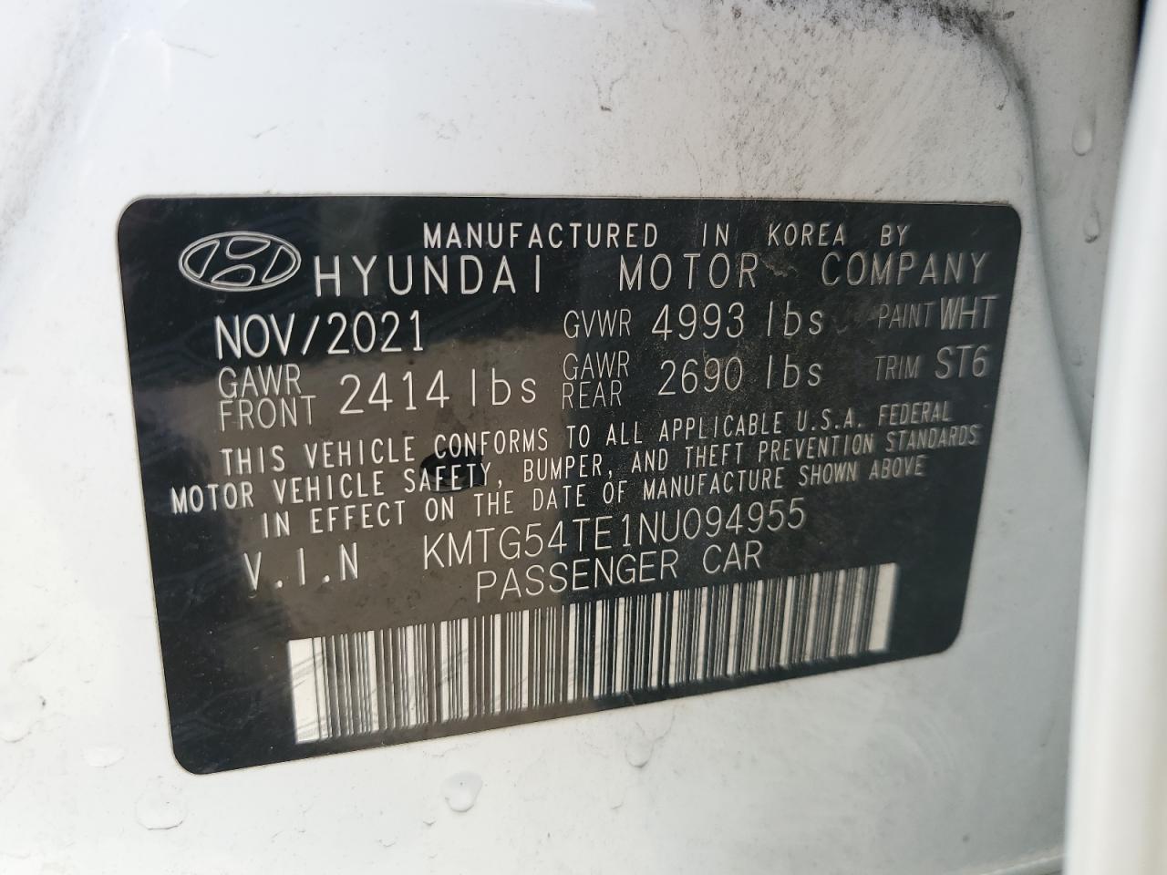 2022 Genesis G70 Base VIN: KMTG54TE1NU094955 Lot: 80639905