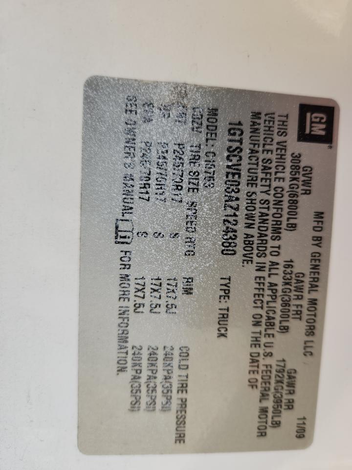 2010 GMC Sierra C1500 Sle VIN: 1GTSCVE03AZ124380 Lot: 71553875