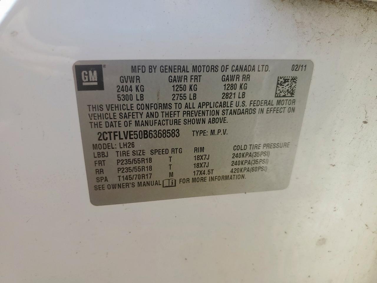 2011 GMC Terrain Slt VIN: 2CTFLVE50B6368583 Lot: 81614385