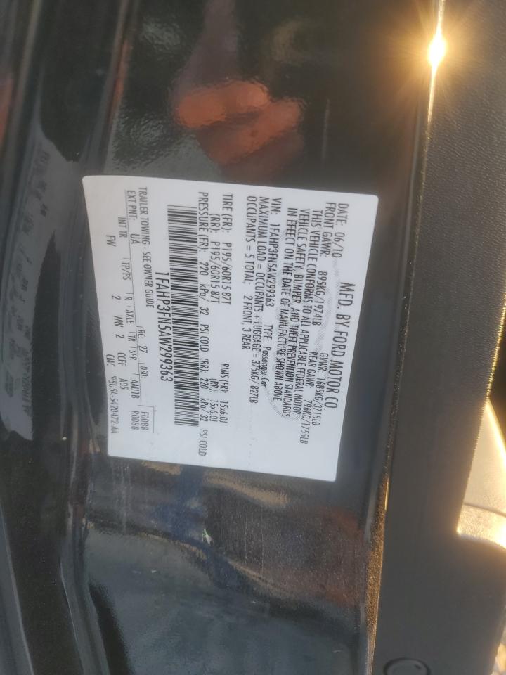 2010 Ford Focus Se VIN: 1FAHP3FN5AW299363 Lot: 80724265