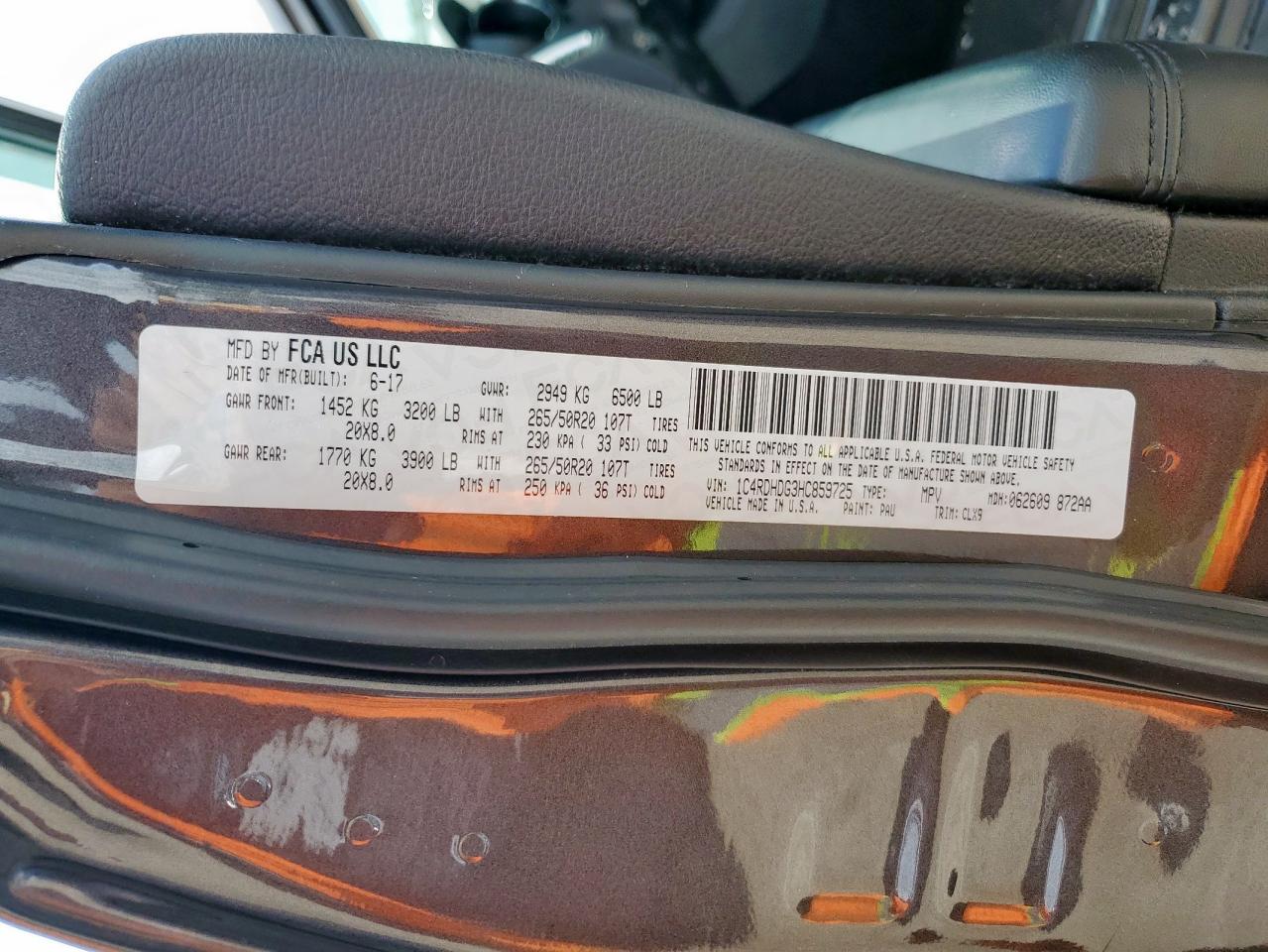 2017 Dodge Durango Gt VIN: 1C4RDHDG3HC859725 Lot: 83816585