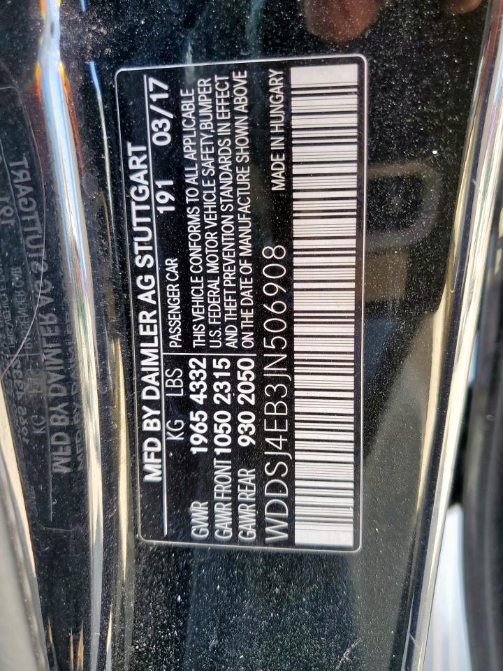 2018 Mercedes-Benz Cla 250 VIN: WDDSJ4EB3JN506908 Lot: 80680625