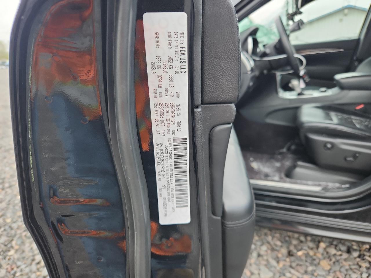 2016 Jeep Grand Cherokee Overland VIN: 1C4RJFCT5GC372195 Lot: 82040335