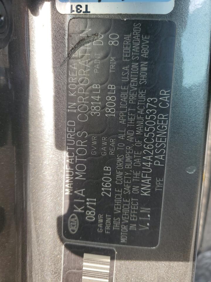 2012 Kia Forte Ex VIN: KNAFU4A26C5505373 Lot: 83761655