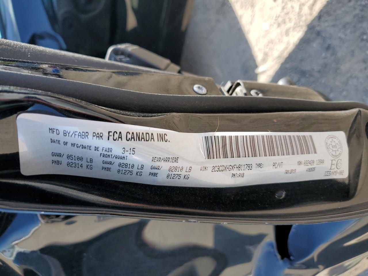 2015 Dodge Charger Sxt VIN: 2C3CDXHGXFH811793 Lot: 70275445