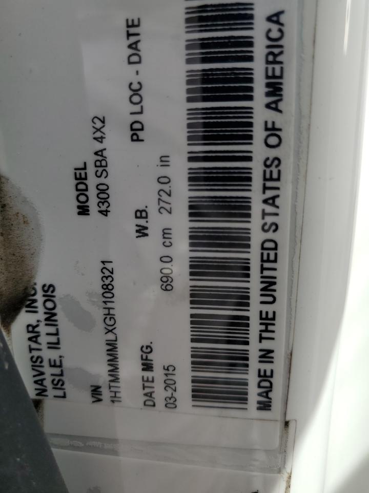 2016 International 4000 4300 - Trucks Delivery Truck VIN: 1HTMMMMLXGH108321 Lot: 80359105