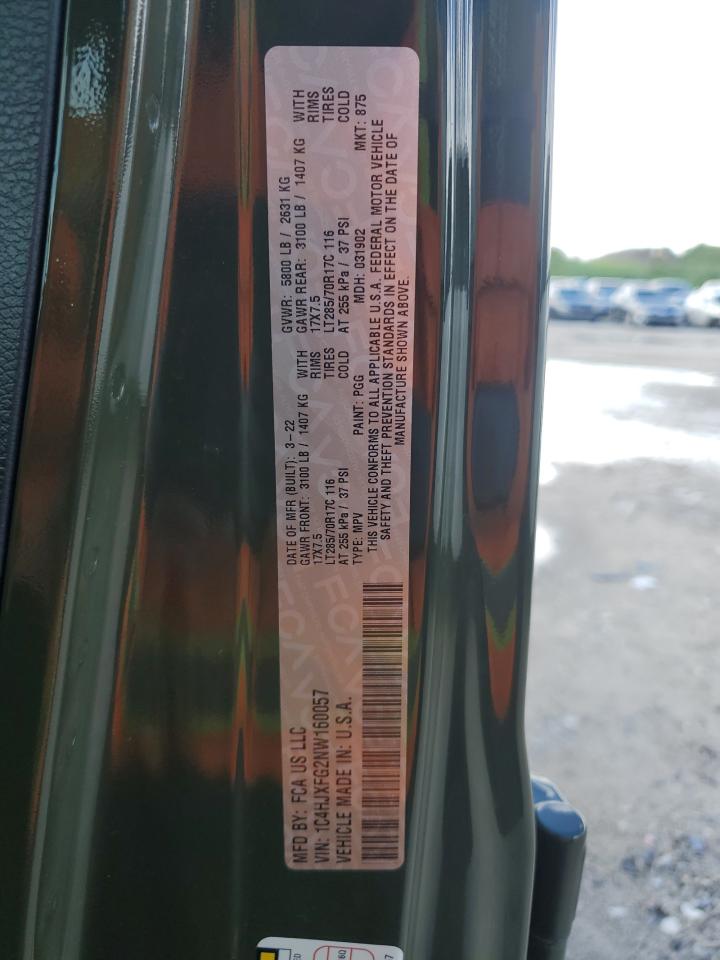 2022 Jeep Wrangler Unlimited Rubicon VIN: 1C4HJXFG2NW160057 Lot: 81229045