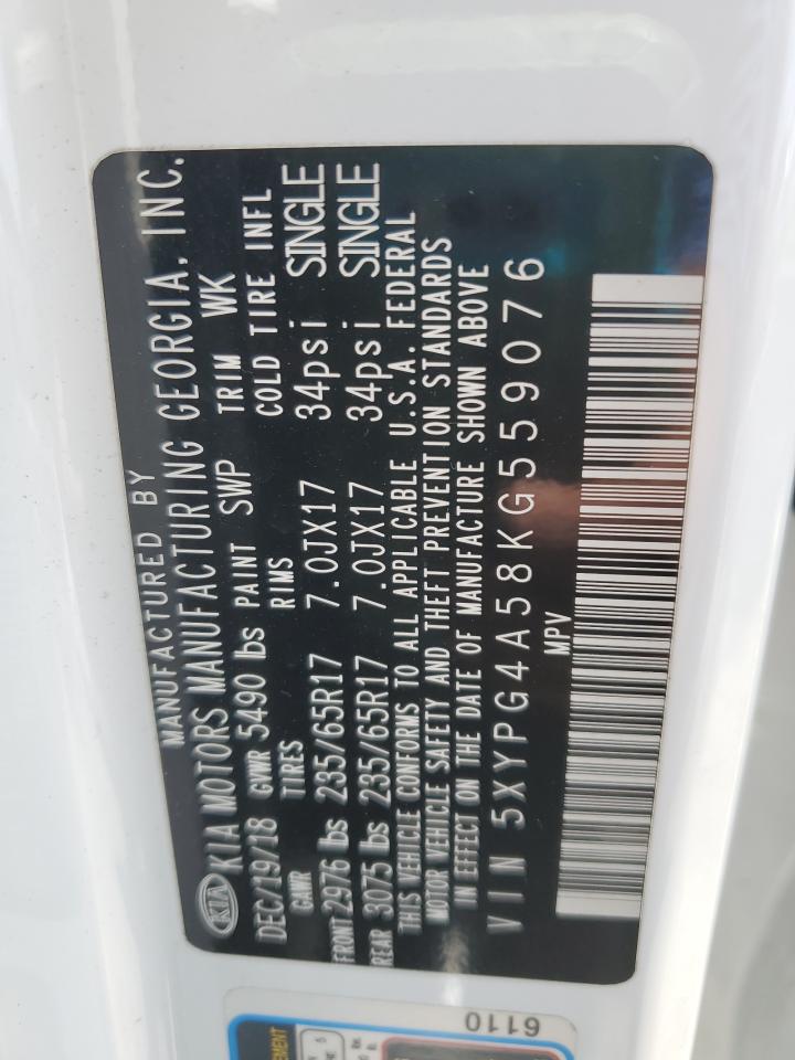 2019 Kia Sorento Lx VIN: 5XYPG4A58KG559076 Lot: 81610715