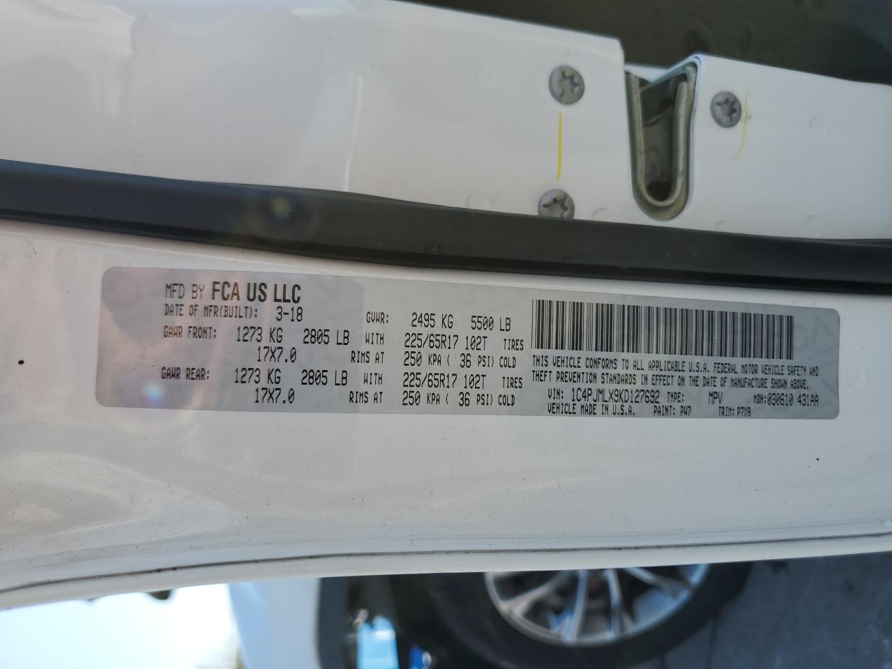 2019 Jeep Cherokee Latitude Plus VIN: 1C4PJMLX9KD127692 Lot: 80726195