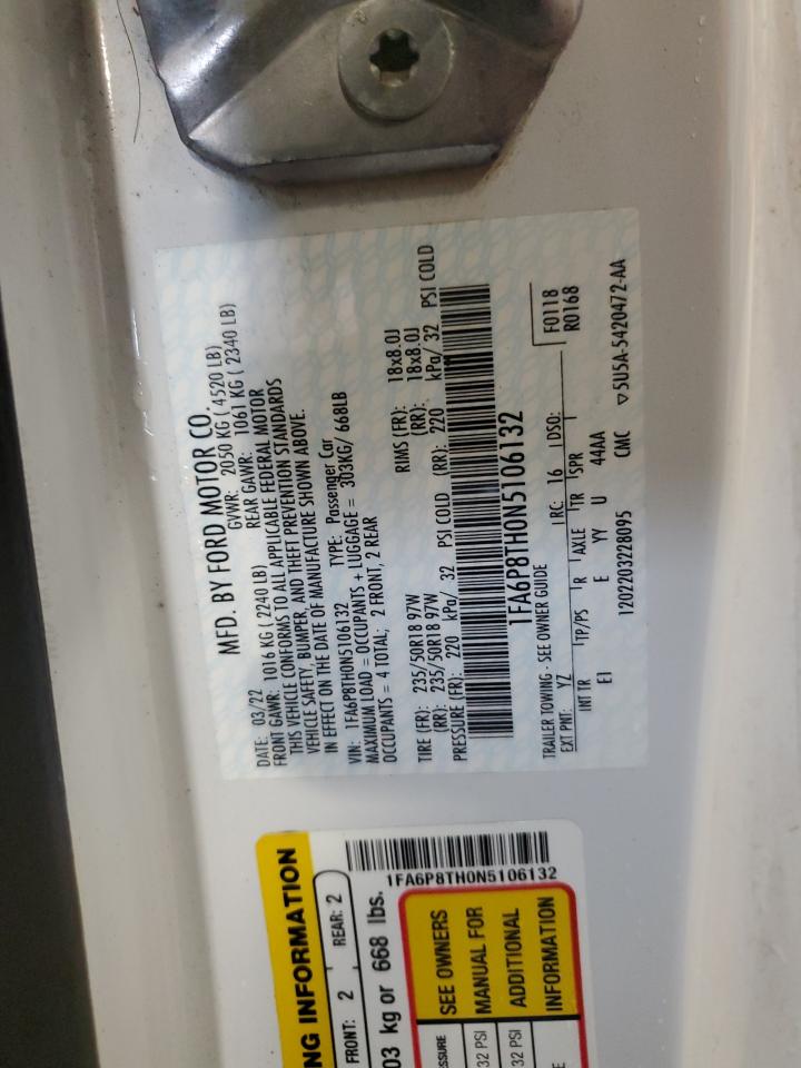 2022 Ford Mustang VIN: 1FA6P8TH0N5106132 Lot: 84222325