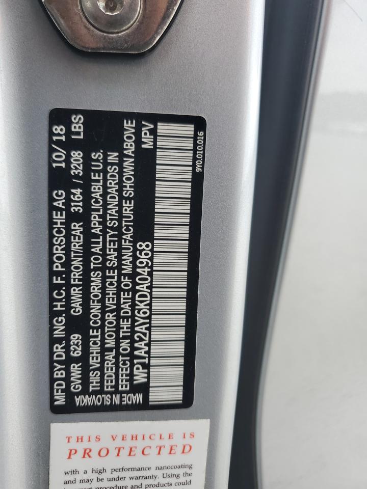 2019 Porsche Cayenne VIN: WP1AA2AY6KDA04968 Lot: 69204615