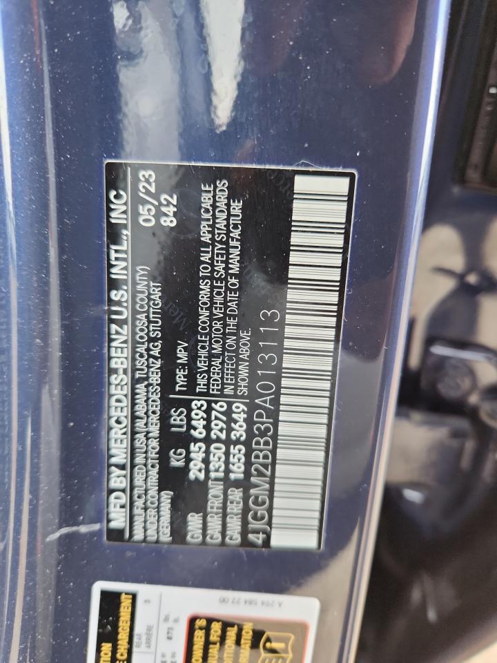 2023 Mercedes-Benz Eqe Suv 350+ VIN: 4JGGM2BB3PA013113 Lot: 81477075