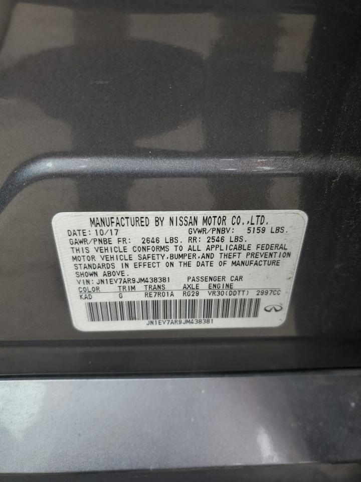 2018 Infiniti Q50 Luxe VIN: JN1EV7AR9JM438381 Lot: 72003555