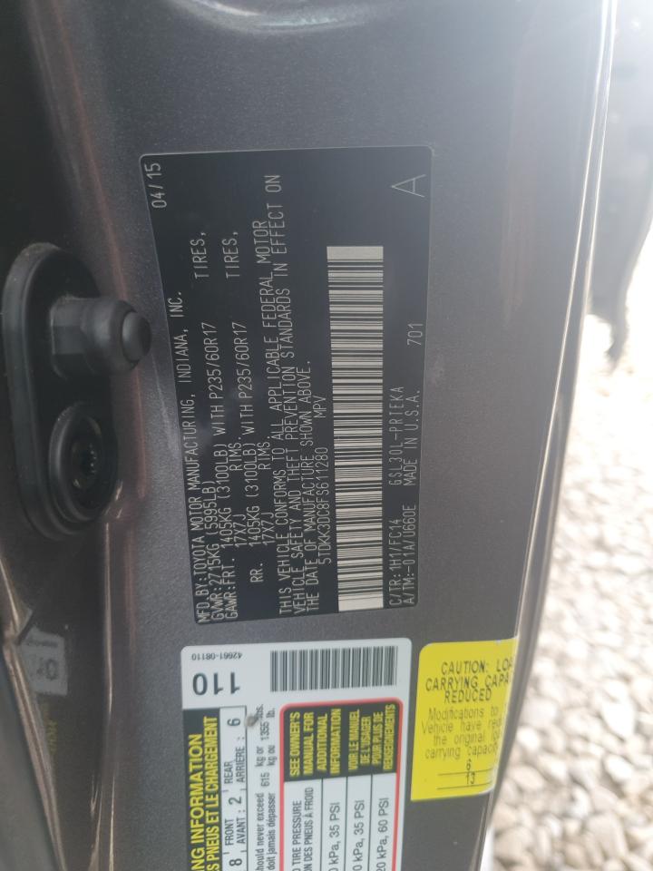 2015 Toyota Sienna Le VIN: 5TDKK3DC8FS611280 Lot: 84606345