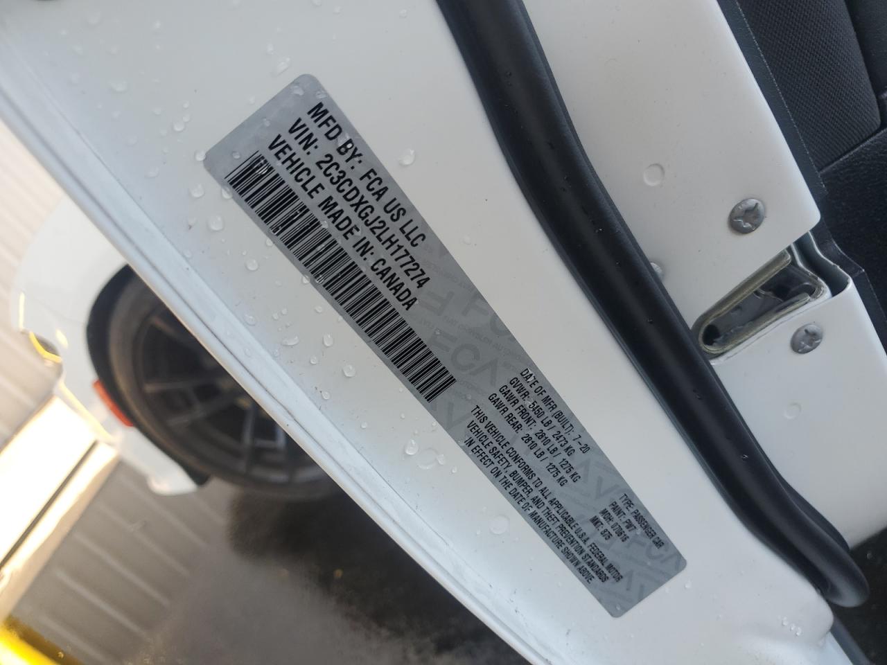 2020 Dodge Charger Scat Pack VIN: 2C3CDXGJ2LH177274 Lot: 71924205