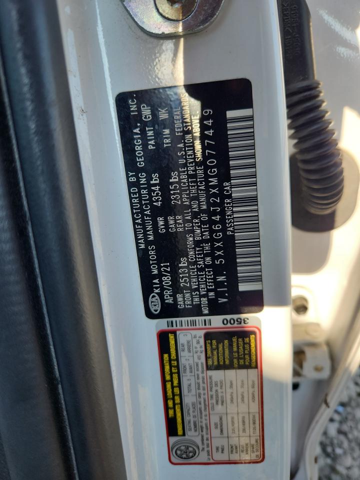 2021 Kia K5 Gt Line VIN: 5XXG64J2XMG077449 Lot: 71807215