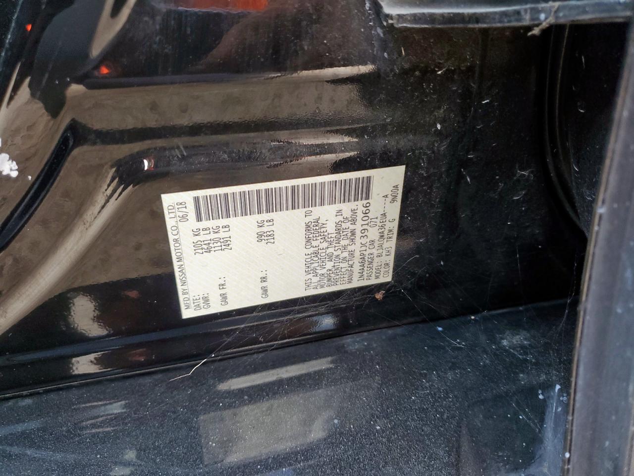 2018 Nissan Maxima 3.5S VIN: 1N4AA6AP1JC391066 Lot: 83848575